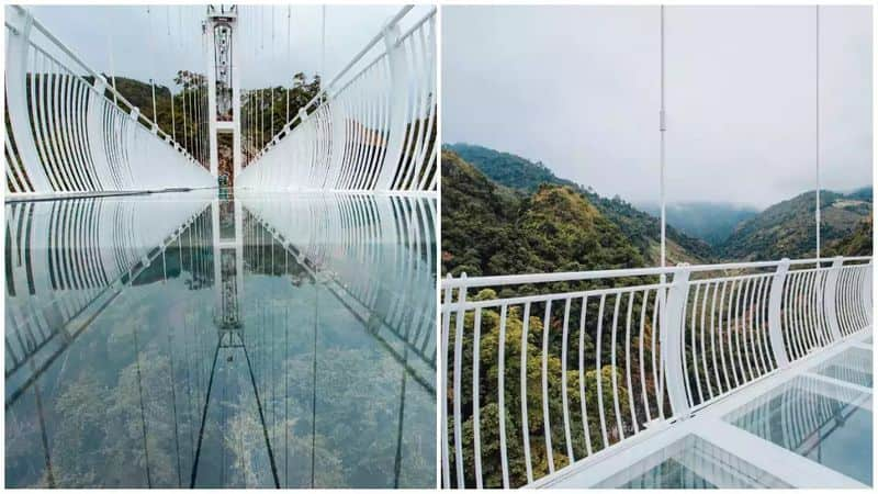 construction of glass bridge making work started between thiruvalluvar statue and vivekanandar mandapam