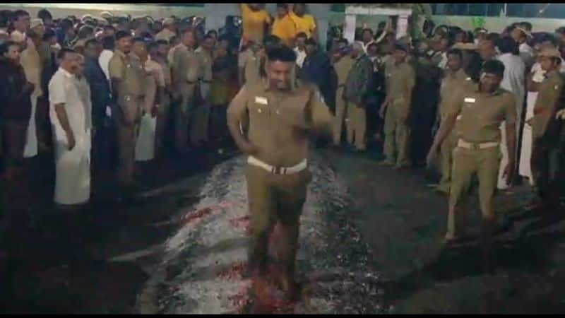 more than one lakh devotees participate fire threading ceremony in gobichettipalayam kaliamman temple