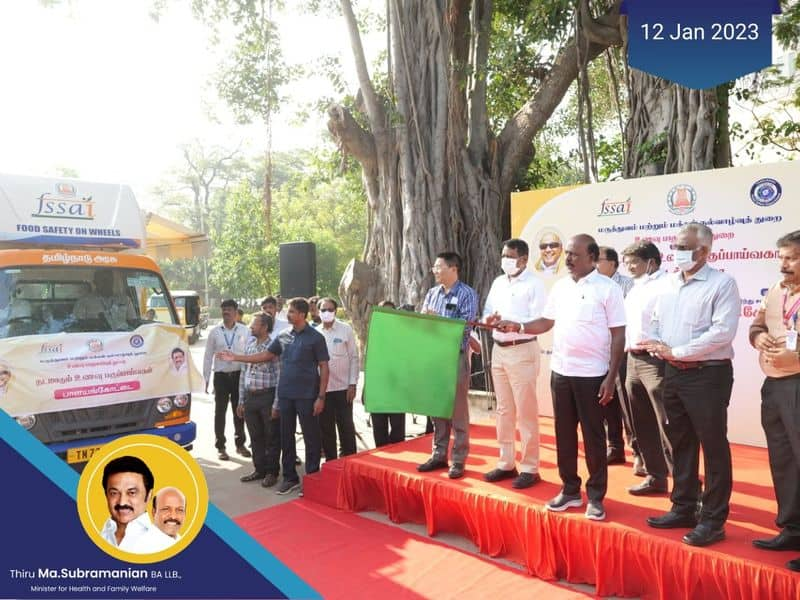 minister ma subramanian start 4 mobile food research vehicles in tamil nadu