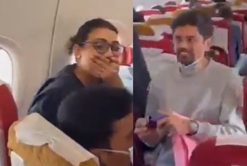 Mumbai man proposes girl firend on  Air India flight 