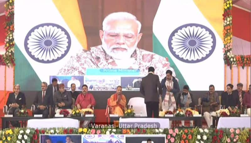 PM Modi launches off the MV Ganga Vilas, the world's longest river trip, in Varanasi.