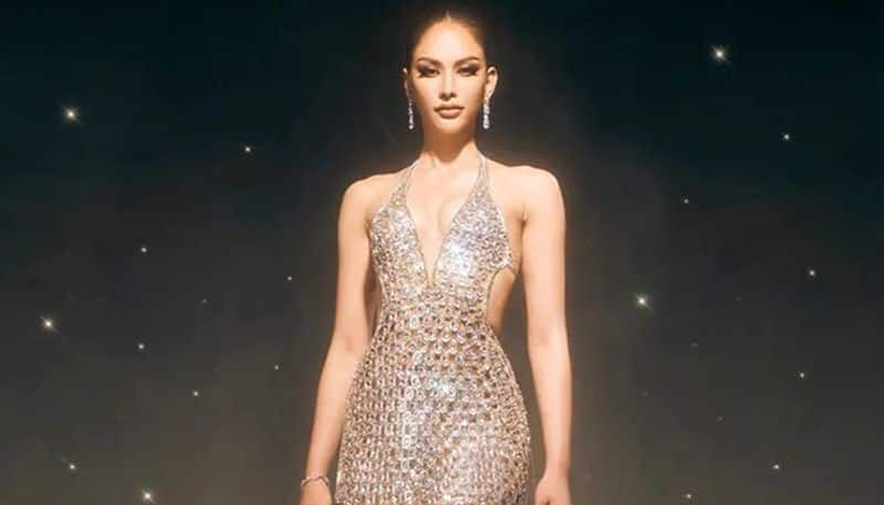 miss thailand 2022 annas shimmering gown is made of waste materials 