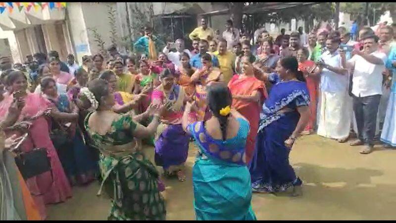 district councillors and government officers celebrating a pongal with dance in coimbatore