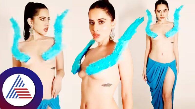 Bigg boss Urfi Javed goes topless with wings look new avatar viral vcs 