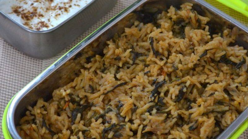 healthy and tasty palak keerai biryani recipe in tamil mks