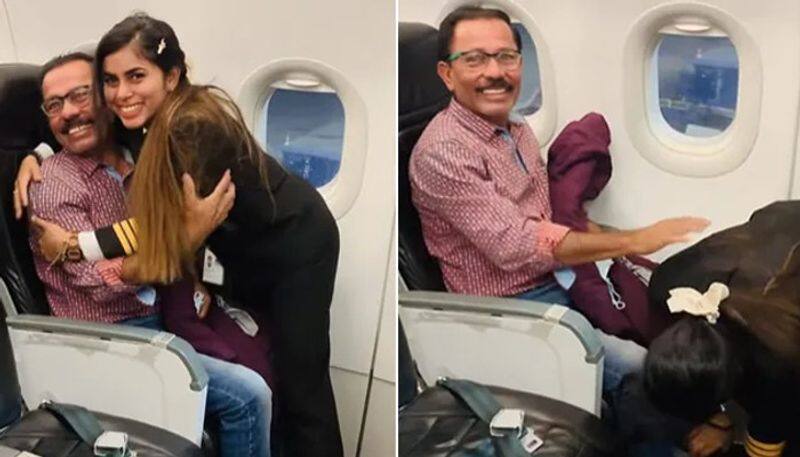 pilot daughter touching her fathers feet before take-off video goes Viral - bsb