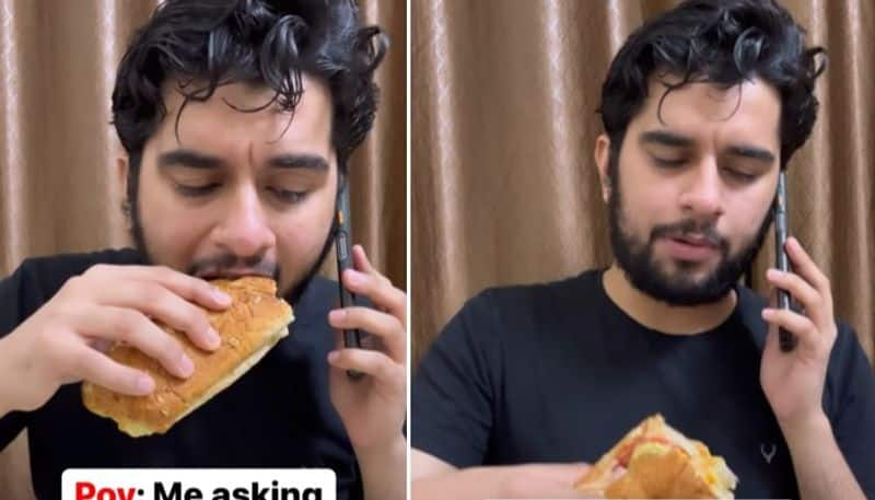 funny video in which man asks refund from zomato by having the food 