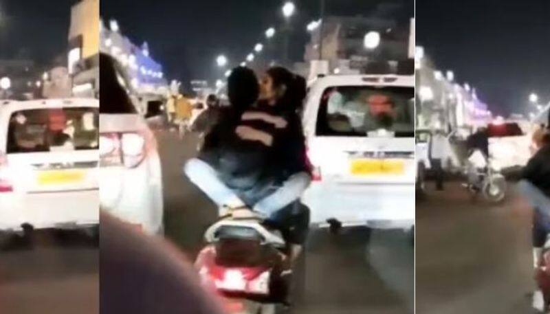 Lucknow police searching for couple after video of them romancing on scooty goes viral