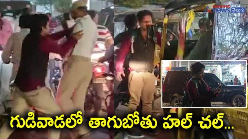 Drunk man nuisance in Gudivada Krishna Dist