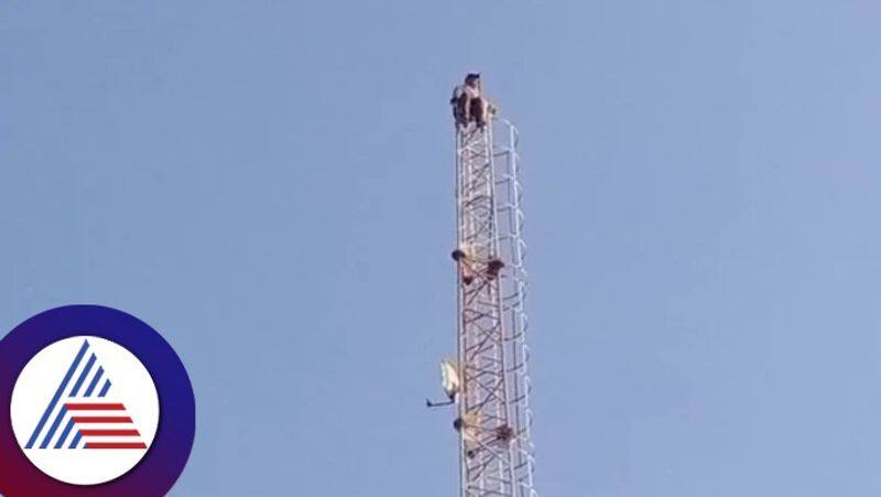 man sat on the tower and demanded biryani and cigarettes in dharwad gvd