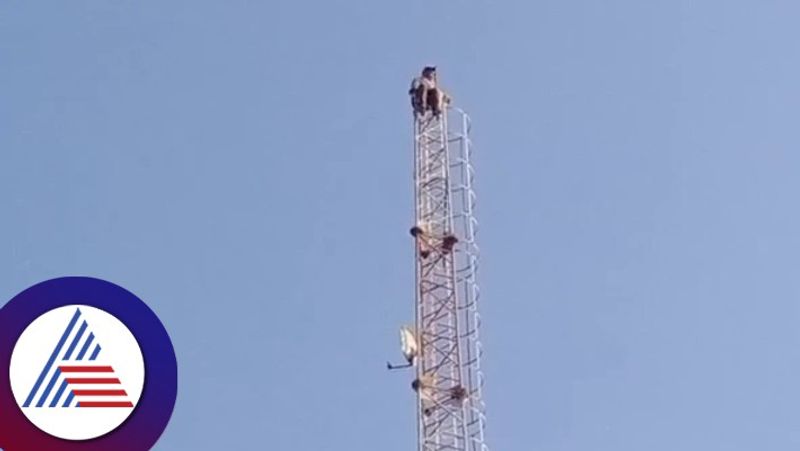 man sat on the tower and demanded biryani and cigarettes in dharwad gvd