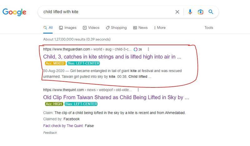 Viral Video Of Girl Hanging Onto Kite Is From Taiwan August 2020 not from Ahmedabad mnj