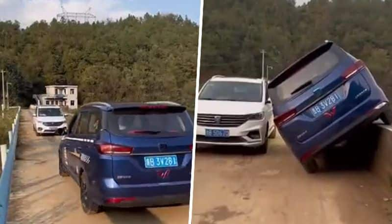 SUV driver skills on narrow bridge impressed netizens; watch viral video - gps