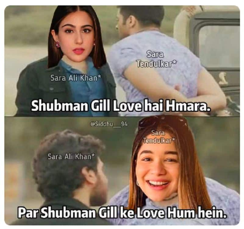 shubman gill Hits Double century Sara Tendulkar Trends in Social Media san