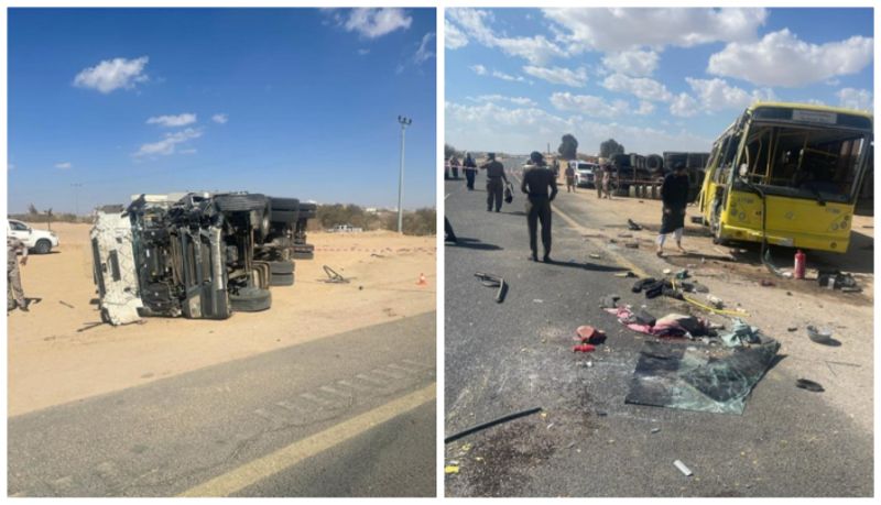 Girl died and 20 injured as a school bus and truck collided in Saudi Arabia