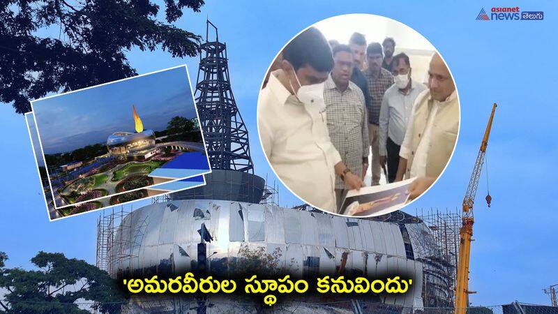 Vemula Prashanth Reddy inspects Telangana Martyrs Memorial works in Hyderabad 