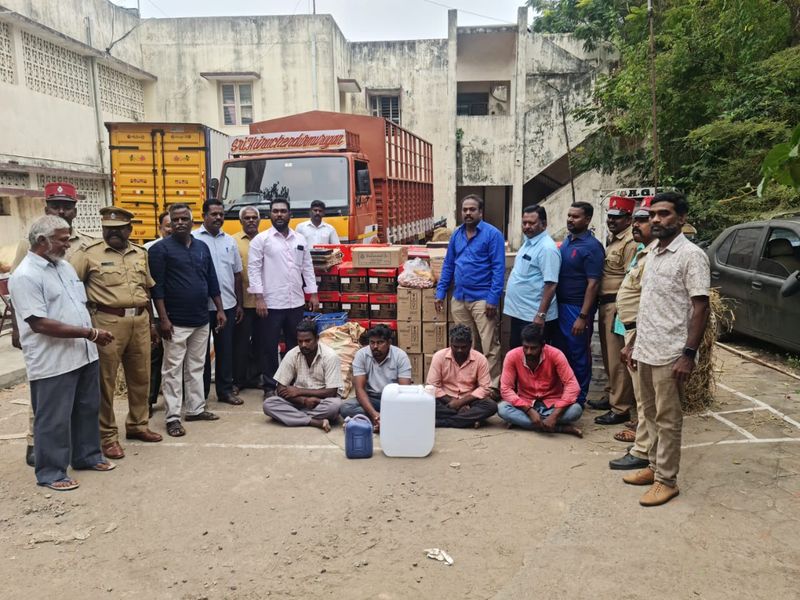 rs 25 lakh worth alcohol and truck seized in puducherry