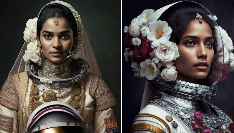 artist prepared photos of women astronauts by using artificial intelligence 