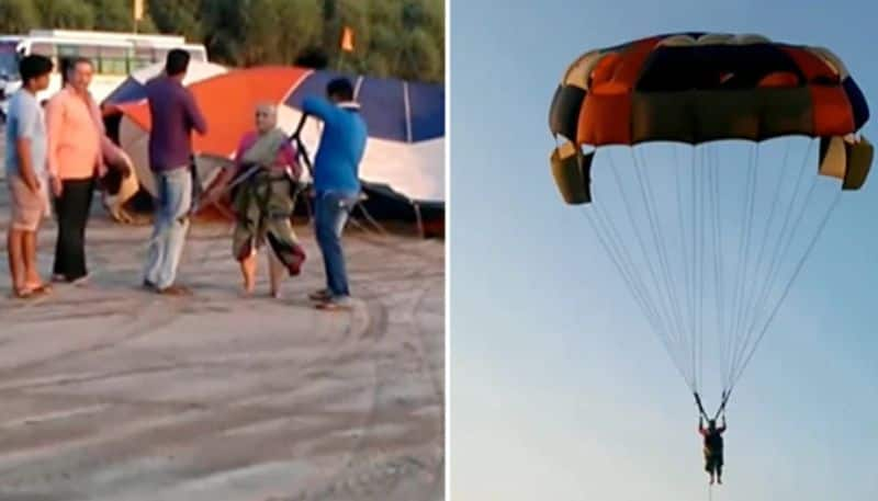 Womans Video Of Her 80 Year old Grandmother Paragliding Inspires Internet