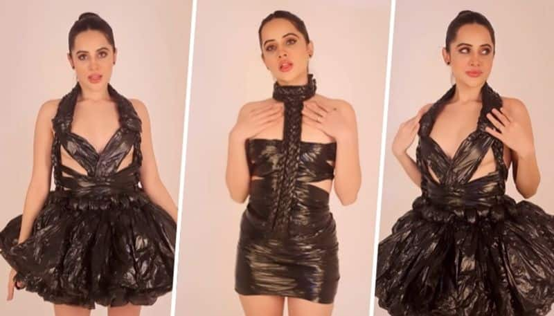 Video: Urfi Javed turns garbage bags to SEXY black outfits; here's how netizens react