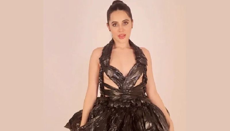 uorfi javed wears gowns which made of garbage bag