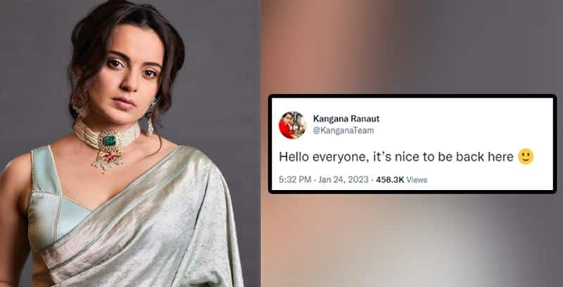 Kangana Ranaut returns to Twitter and Check out her first tweet sgk