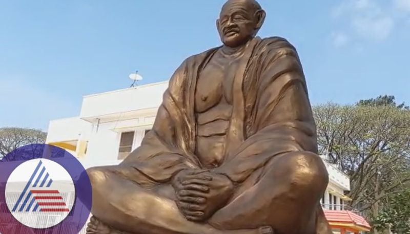 Six pack Gandhiji ready for inauguration in Hassan Outrage construction of distorted statue sat