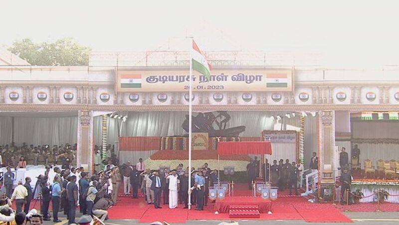 74th Republic Day Ceremony.. Governor RN Ravi hoisted the National Flag!