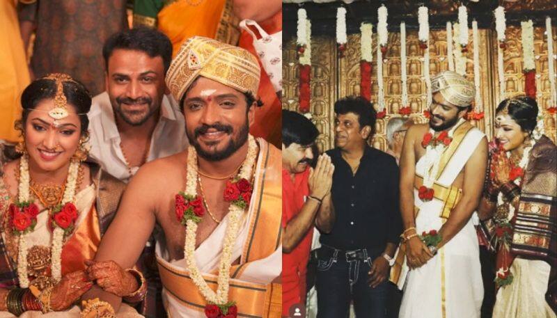 vasishta simha and Haripriya marriage reception held on January 29 in begaluru sgk