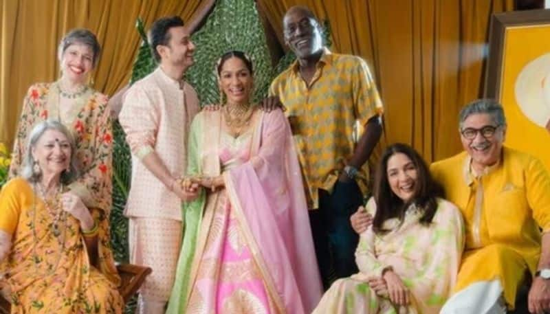 Neena Gupta, husband Vivek, ex Vivian Richards come together to bless Masaba Gupta on her wedding day