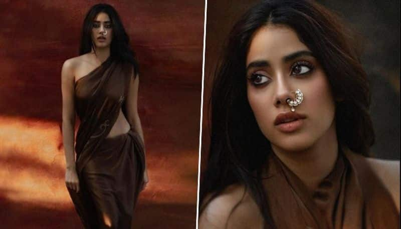 Janhvi Kapoor 'HOT' and 'SEXY' pictures: Actress looks bold in sultry brown saree, flaunts her curvy body RBA