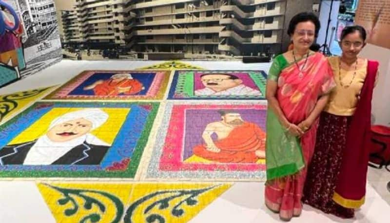 rangoli with 26000 ice-cream sticks 