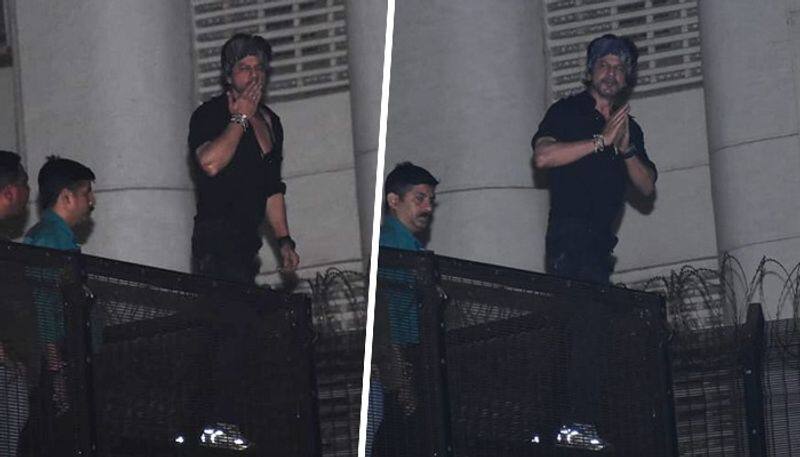 Spotted: Shah Rukh Khan greeted his ardent fans outside Mannat vma