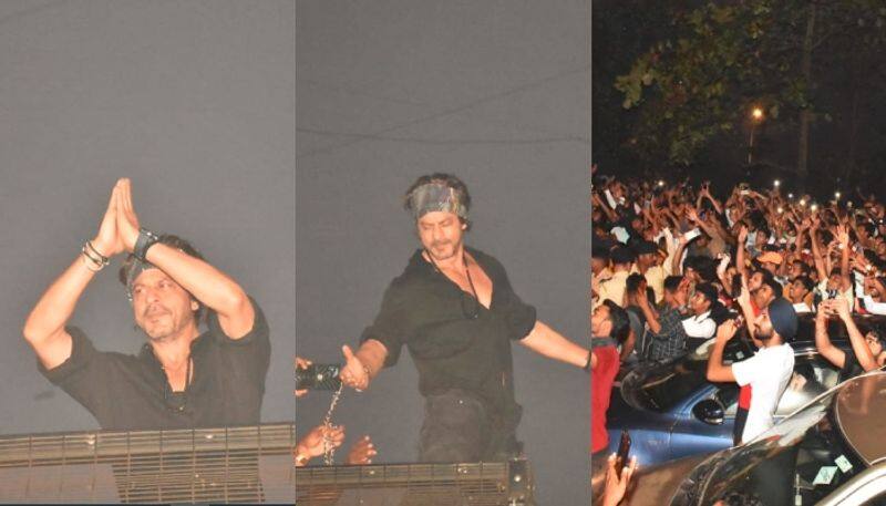 Shah Rukh Khan thanks fans outside Mannat with folded hands in first public appearance after Pathaan release sgk