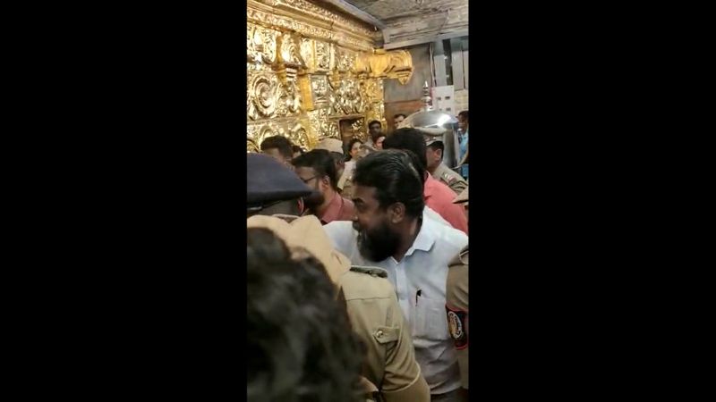 some people entered palani murugan temple karuvarai before a kumbabishekam