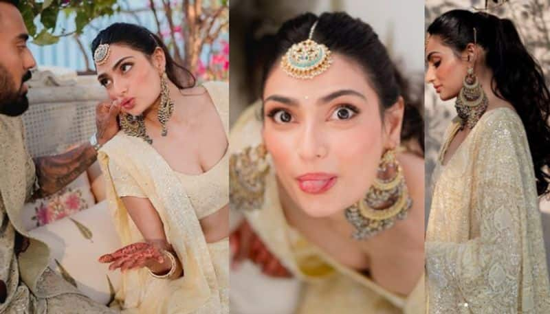 Athiya Shetty wore Nanis antique earrings for Mehendi 