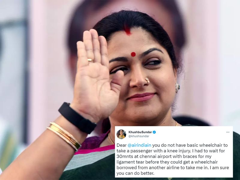 Khushbu Sundar expresses disappointment over Air India for inadequate wheelchair assistance