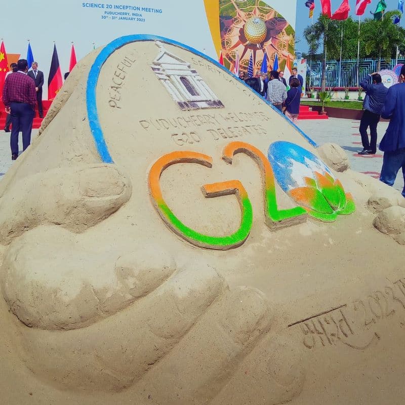 controversial posters sticked about g20 summit 2023 in puducherry