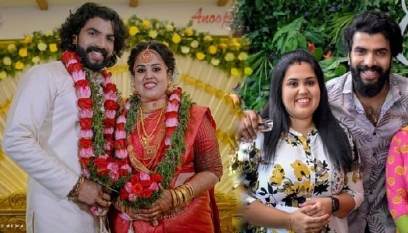 bigg boss fame anoop krishnan surprise on first wedding anniversary