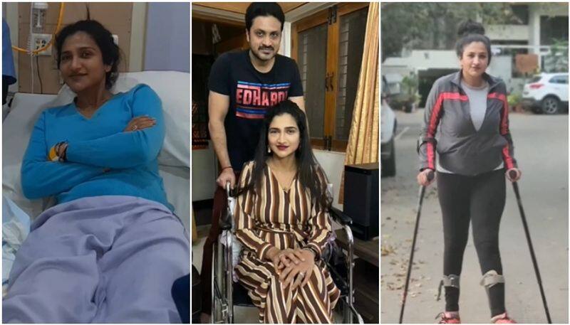 Kannada Actress Rishika Singh walking after two years, She was bedridden due to an accident sgk