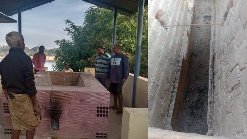 Thieves stole cremated ashes in the Shivamogga cemetery Trouble for religious work sat