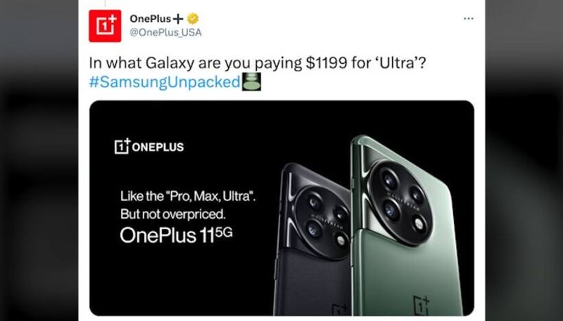 Like the 'Pro, Max, Ultra' but not overpriced: OnePlus takes sly dig at Samsung Galaxy S23 Ultra