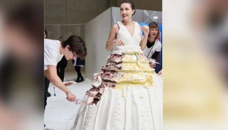 Baker Makes Worlds Largest Wearable Cake Dress azn 