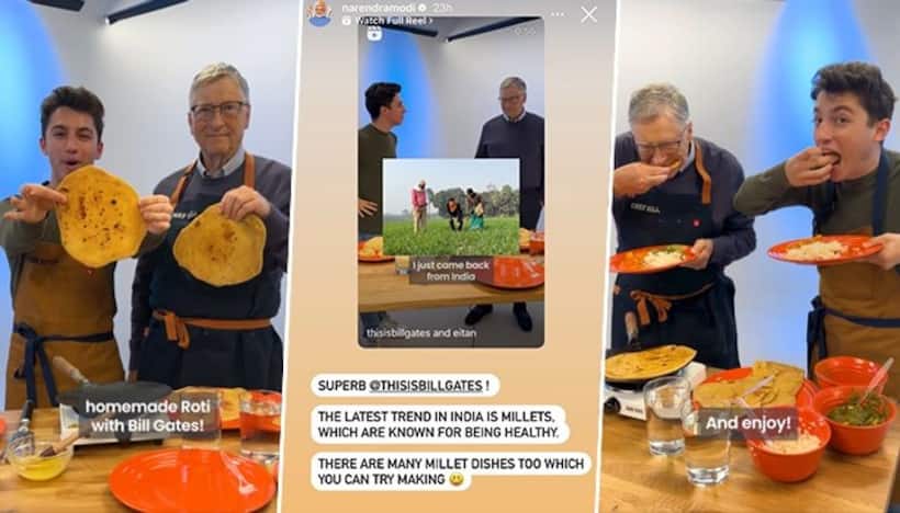 'Superb...': PM Modi praises Bill Gates for trying to make rotis, asks him to try millet as well