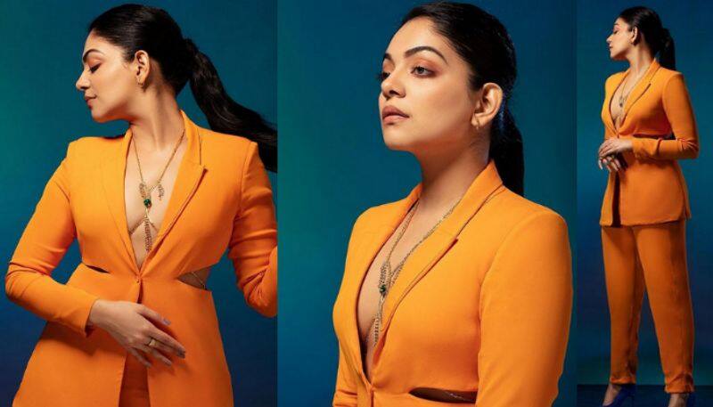 Ahaana krishna in orange outfit azn