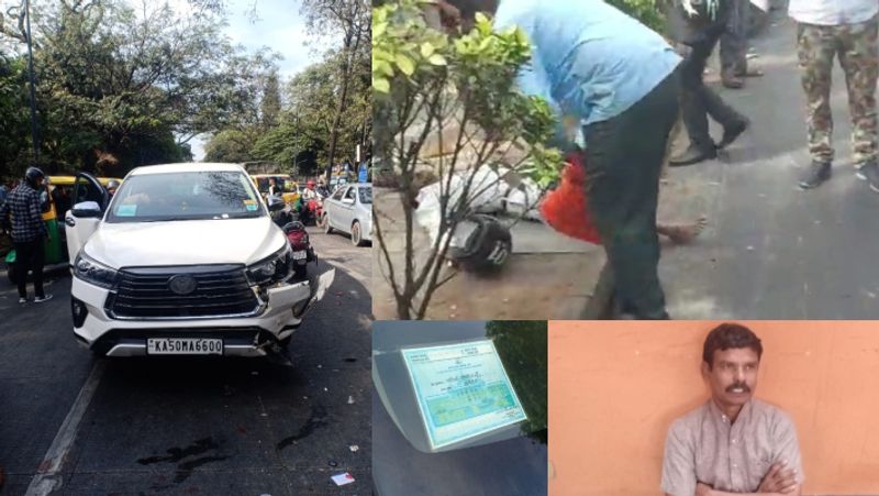 Hit and run MLA Harthalu Halappa car ran over the head of the biker Died on the spot sat