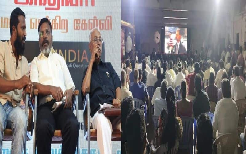 banned bbc documentary on pm modi screened in tamil at vck headquarters in chennai