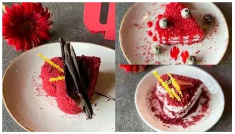 valentine day special recipe how to make baking heart shaped red velvet cake