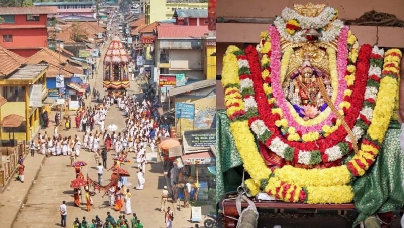 Chikkamagaluru Sringeri Sharadambe Rathotsav completed Worship by Two Jagadgurus sat