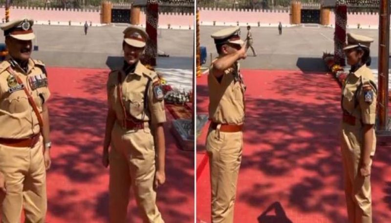 Assam police chief salutes ips daughter 